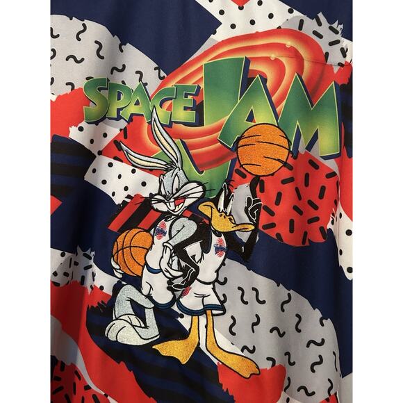 Space Jam Shirt Mens XL Multicolor Bugs Bunny Daffy Duck Looney Embroidered - Picture 3 of 8